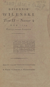 Dziennik Wileński 1820. Sierpień