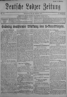 Deutsche Lodzer Zeitung 22 luty 1917 nr 51