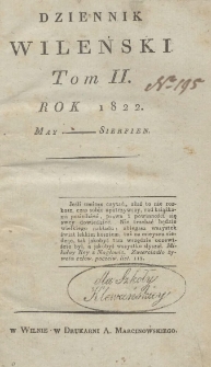 Dziennik Wileński 1822. Maj - sierpień