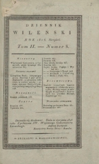 Dziennik Wileński 1824. Sierpień