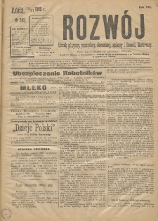 Rozwój : dziennik polityczny, przemysłowy, ekonomiczny, społeczny i literacki, illustrowany. 1905. R. 8. Nr 249