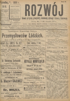 Rozwój : dziennik polityczny, przemysłowy, ekonomiczny, społeczny i literacki, illustrowany. 1900. R. 3. Nr 16