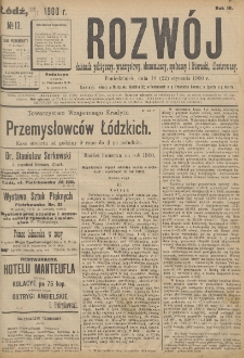 Rozwój : dziennik polityczny, przemysłowy, ekonomiczny, społeczny i literacki, illustrowany. 1900. R. 3. Nr 17