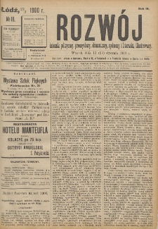 Rozwój : dziennik polityczny, przemysłowy, ekonomiczny, społeczny i literacki, illustrowany. 1900. R. 3. Nr 18