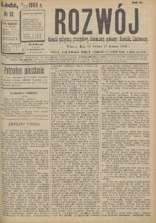 Rozwój : dziennik polityczny, przemysłowy, ekonomiczny, społeczny i literacki, illustrowany. 1900. R. 3. Nr 53