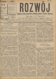 Rozwój : dziennik polityczny, przemysłowy, ekonomiczny, społeczny i literacki, illustrowany. 1900. R. 3. Nr 68