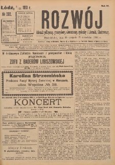 Rozwój : dziennik polityczny, przemysłowy, ekonomiczny, społeczny i literacki, illustrowany. 1901. R. 4. Nr 202