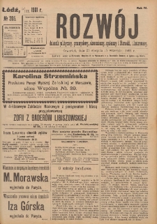 Rozwój : dziennik polityczny, przemysłowy, ekonomiczny, społeczny i literacki, illustrowany. 1901. R. 4. Nr 205