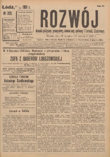 Rozwój : dziennik polityczny, przemysłowy, ekonomiczny, społeczny i literacki, illustrowany. 1901. R. 4. Nr 209