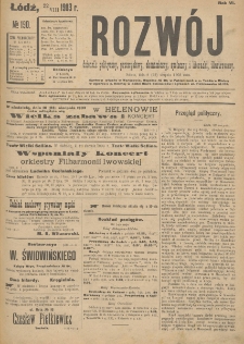 Rozwój : dziennik polityczny, przemysłowy, ekonomiczny, społeczny i literacki, illustrowany. 1903. R. 6. Nr 190