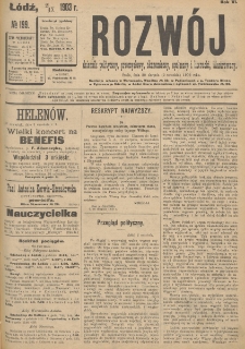 Rozwój : dziennik polityczny, przemysłowy, ekonomiczny, społeczny i literacki, illustrowany. 1903. R. 6. Nr 199