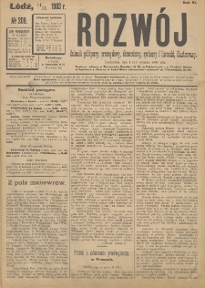 Rozwój : dziennik polityczny, przemysłowy, ekonomiczny, społeczny i literacki, illustrowany. 1903. R. 6. Nr 208
