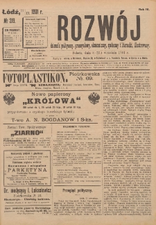 Rozwój : dziennik polityczny, przemysłowy, ekonomiczny, społeczny i literacki, illustrowany. 1901. R. 4. Nr 219