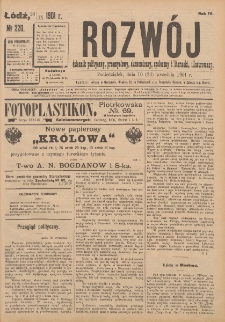 Rozwój : dziennik polityczny, przemysłowy, ekonomiczny, społeczny i literacki, illustrowany. 1901. R. 4. Nr 220