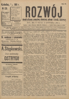 Rozwój : dziennik polityczny, przemysłowy, ekonomiczny, społeczny i literacki, illustrowany. 1901. R. 4. Nr 228