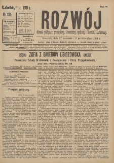 Rozwój : dziennik polityczny, przemysłowy, ekonomiczny, społeczny i literacki, illustrowany. 1901. R. 4. Nr 235