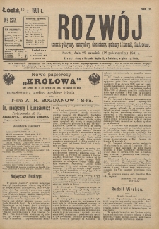 Rozwój : dziennik polityczny, przemysłowy, ekonomiczny, społeczny i literacki, illustrowany. 1901. R. 4. Nr 237