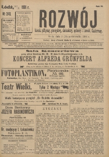 Rozwój : dziennik polityczny, przemysłowy, ekonomiczny, społeczny i literacki, illustrowany. 1901. R. 4. Nr 240