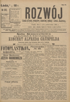 Rozwój : dziennik polityczny, przemysłowy, ekonomiczny, społeczny i literacki, illustrowany. 1901. R. 4. Nr 242