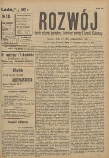 Rozwój : dziennik polityczny, przemysłowy, ekonomiczny, społeczny i literacki, illustrowany. 1901. R. 4. Nr 249