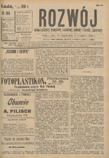 Rozwój : dziennik polityczny, przemysłowy, ekonomiczny, społeczny i literacki, illustrowany. 1901. R. 4. Nr 256