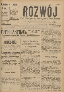 Rozwój : dziennik polityczny, przemysłowy, ekonomiczny, społeczny i literacki, illustrowany. 1901. R. 4. Nr 260
