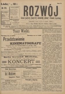 Rozwój : dziennik polityczny, przemysłowy, ekonomiczny, społeczny i literacki, illustrowany. 1901. R. 4. Nr 270