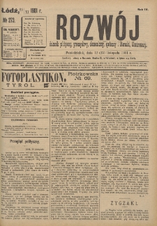 Rozwój : dziennik polityczny, przemysłowy, ekonomiczny, społeczny i literacki, illustrowany. 1901. R. 4. Nr 273