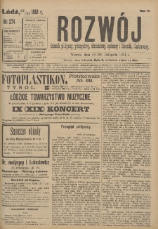 Rozwój : dziennik polityczny, przemysłowy, ekonomiczny, społeczny i literacki, illustrowany. 1901. R. 4. Nr 274