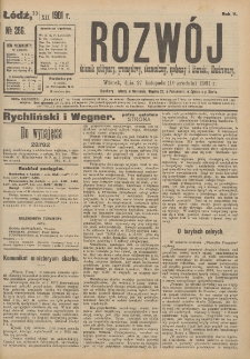 Rozwój : dziennik polityczny, przemysłowy, ekonomiczny, społeczny i literacki, illustrowany. 1901. R. 4. Nr 286