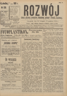 Rozwój : dziennik polityczny, przemysłowy, ekonomiczny, społeczny i literacki, illustrowany. 1901. R. 4. Nr 288