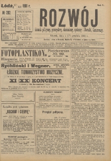 Rozwój : dziennik polityczny, przemysłowy, ekonomiczny, społeczny i literacki, illustrowany. 1901. R. 4. Nr 292