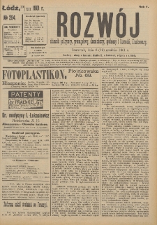 Rozwój : dziennik polityczny, przemysłowy, ekonomiczny, społeczny i literacki, illustrowany. 1901. R. 4. Nr 294