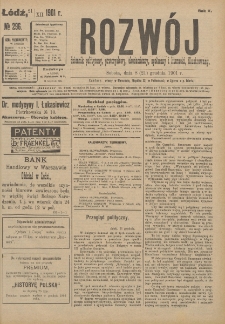 Rozwój : dziennik polityczny, przemysłowy, ekonomiczny, społeczny i literacki, illustrowany. 1901. R. 4. Nr 296