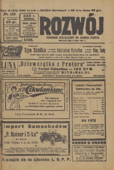 Rozwój : dziennik polityczny, przemysłowy, ekonomiczny, społeczny i literacki, illustrowany. 1927. R. 30. Nr 125