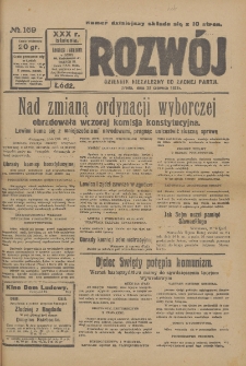 Rozwój : dziennik polityczny, przemysłowy, ekonomiczny, społeczny i literacki, illustrowany. 1927. R. 30. Nr 169
