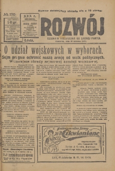 Rozwój : dziennik polityczny, przemysłowy, ekonomiczny, społeczny i literacki, illustrowany. 1927. R. 30. Nr 170