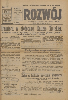 Rozwój : dziennik polityczny, przemysłowy, ekonomiczny, społeczny i literacki, illustrowany. 1927. R. 30. Nr 171