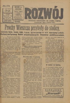 Rozwój : dziennik polityczny, przemysłowy, ekonomiczny, społeczny i literacki, illustrowany. 1927. R. 30. Nr 174