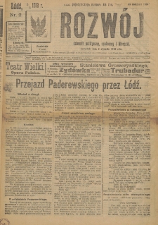 Rozwój : dziennik polityczny, przemysłowy, ekonomiczny, społeczny i literacki, illustrowany. 1919. Nr 2