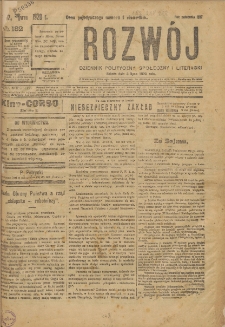 Rozwój : dziennik polityczny, przemysłowy, ekonomiczny, społeczny i literacki, illustrowany. 1920. Nr 182