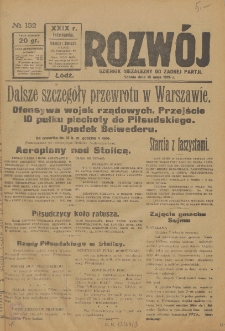 Rozwój : dziennik polityczny, przemysłowy, ekonomiczny, społeczny i literacki, illustrowany. 1926. R. 29. Nr 132