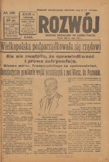 Rozwój : dziennik polityczny, przemysłowy, ekonomiczny, społeczny i literacki, illustrowany. 1926. R. 29. Nr 138