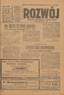 Rozwój : dziennik polityczny, przemysłowy, ekonomiczny, społeczny i literacki, illustrowany. 1926. R. 29. Nr 139