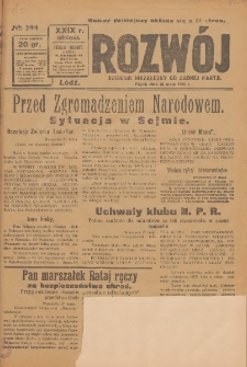 Rozwój : dziennik polityczny, przemysłowy, ekonomiczny, społeczny i literacki, illustrowany. 1926. R. 29. Nr 144