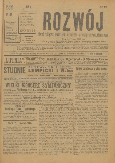 Rozwój : dziennik polityczny, przemysłowy, ekonomiczny, społeczny i literacki, illustrowany. 1910. R. 13. Nr 55