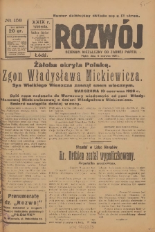 Rozwój : dziennik polityczny, przemysłowy, ekonomiczny, społeczny i literacki, illustrowany. 1926. R. 29. Nr 158