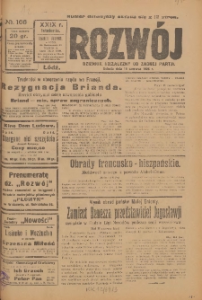 Rozwój : dziennik polityczny, przemysłowy, ekonomiczny, społeczny i literacki, illustrowany. 1926. R. 29. Nr 166