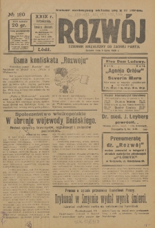 Rozwój : dziennik polityczny, przemysłowy, ekonomiczny, społeczny i literacki, illustrowany. 1926. R. 29. Nr 180