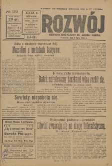 Rozwój : dziennik polityczny, przemysłowy, ekonomiczny, społeczny i literacki, illustrowany. 1926. R. 29. Nr 185